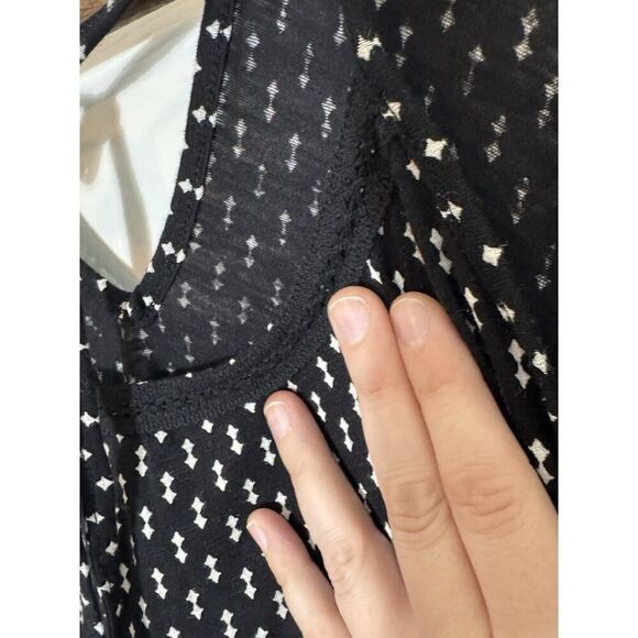 M Black Sleeveless Tank Y2K Babydoll Romantic Whimsigoth Empire Boho Fairy - Picture 6 of 9